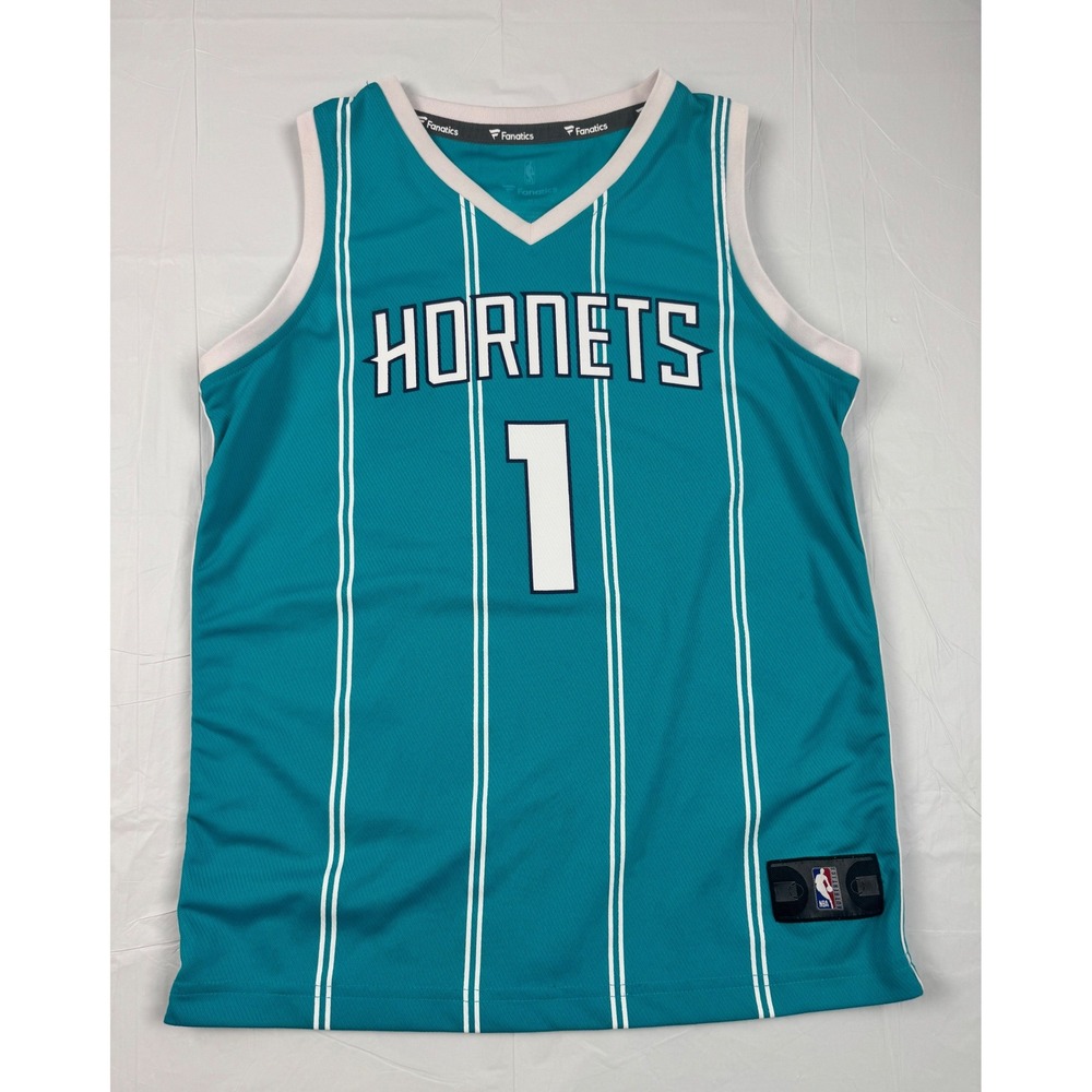 Kids Fanatics LaMelo Ball Charlotte Hornets Teal Pinstripe NBA Jersey Size M